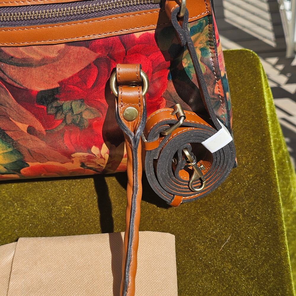 NWT Patricia Nash 15th Anniversary Malvizza Satchel Bag — Spring Floral Leather - Picture 8 of 11
